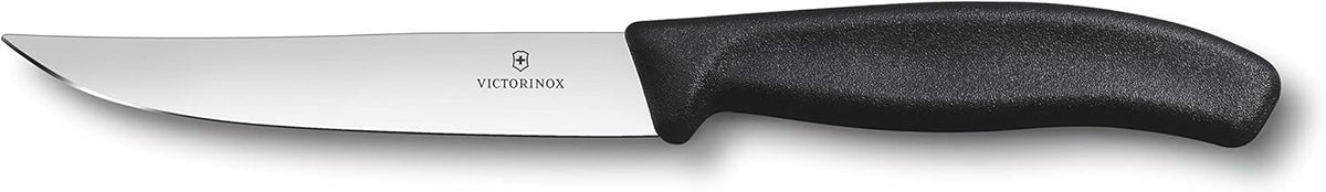 6.7903.12 Swiss Classic Gourmet Steak Knife Ideal for Slicing a Wide Variety of Steak Cuts Straight Blade in Black, 4.7 inches