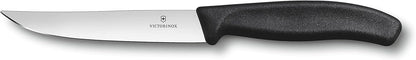 6.7903.12 Swiss Classic Gourmet Steak Knife Ideal for Slicing a Wide Variety of Steak Cuts Straight Blade in Black, 4.7 inches