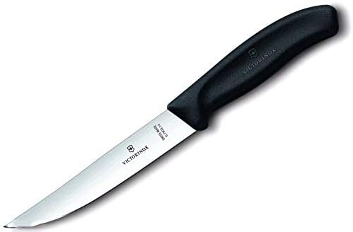 6.7903.12 Swiss Classic Gourmet Steak Knife Ideal for Slicing a Wide Variety of Steak Cuts Straight Blade in Black, 4.7 inches