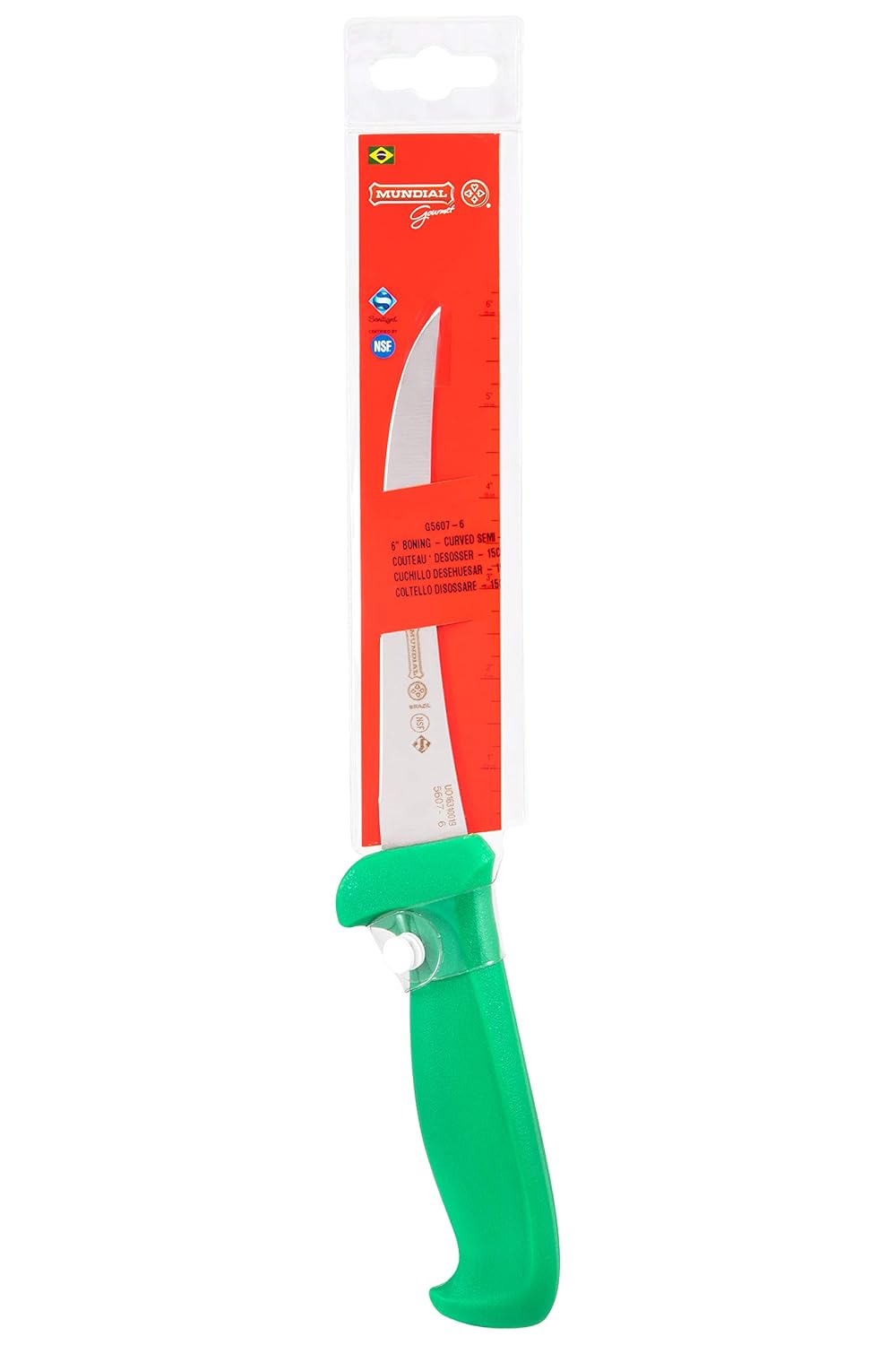 G5607-6 6-Inch Curved Semi-Stiff Boning Knife, Green