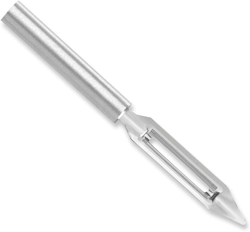 Vegetable Peeler (R132), Silver Handle | 1.75" Stainless Steel Swiveling Blade, Silver Cast Aluminum Handle