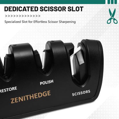 3-in-1 Adjustable Knife Sharpener 14-24 Angles for Kitchen, Fillet, Hunting, EDC, Pocket, Folding Knives- Tungsten Steel Ceramic Non-Slip Precision Sharpening Tool