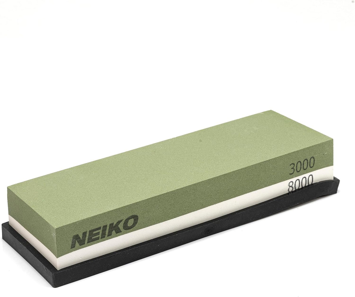 NEIKO 54003A Whetstone, Knife Sharpening Stone, 3000 & 8000 Grit, Coarse, 2 Side Sharpener Stone, Water Sharpening Stone Set, Scissor, Blade, Kitchen Knife Sharpener Stone, Wet Stone Sharpening Kit