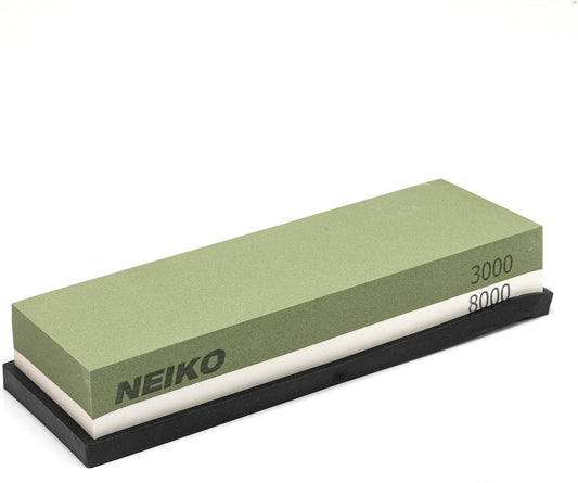 NEIKO 54003A Whetstone, Knife Sharpening Stone, 3000 & 8000 Grit, Coarse, 2 Side Sharpener Stone, Water Sharpening Stone Set, Scissor, Blade, Kitchen Knife Sharpener Stone, Wet Stone Sharpening Kit
