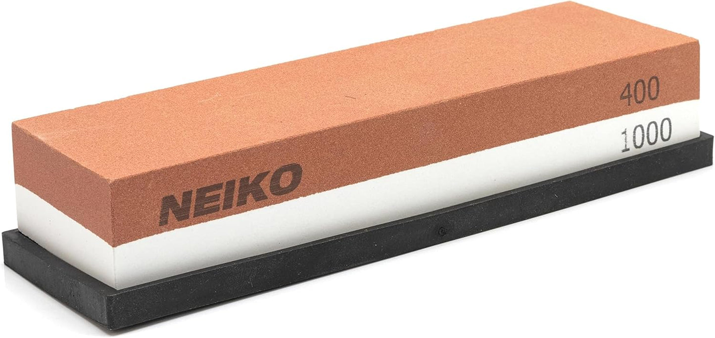 NEIKO 54003A Whetstone, Knife Sharpening Stone, 3000 & 8000 Grit, Coarse, 2 Side Sharpener Stone, Water Sharpening Stone Set, Scissor, Blade, Kitchen Knife Sharpener Stone, Wet Stone Sharpening Kit