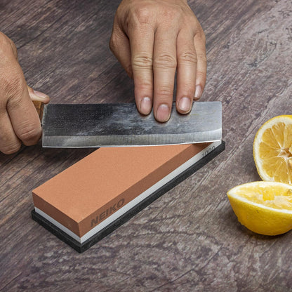 NEIKO 54003A Whetstone, Knife Sharpening Stone, 3000 & 8000 Grit, Coarse, 2 Side Sharpener Stone, Water Sharpening Stone Set, Scissor, Blade, Kitchen Knife Sharpener Stone, Wet Stone Sharpening Kit