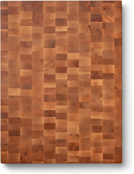 CCB Series Rectangular Wooden Maple Cutting Board 20”x15” | – 2.25” Thick, 21-lb Reversible Butcher Block with End-Grain & Finger Grips – Made in the USA