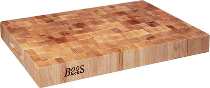 CCB Series Rectangular Wooden Maple Cutting Board 20”x15” | – 2.25” Thick, 21-lb Reversible Butcher Block with End-Grain & Finger Grips – Made in the USA