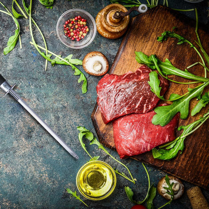 Kitchen Knife Sharpener - USER FRIENDLY - 8 Inch Steel Honing Rod for Sharpening your Chef's Knife, Carving Knife, Chopping Knives, And More! - Easily Hone & Recover Your Sharp Edge Today!