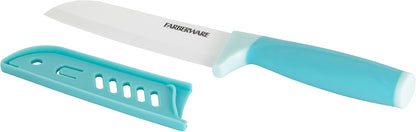 5-Inch Ceramic Utility Knife with Blade Cover, Red