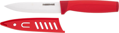 5-Inch Ceramic Utility Knife with Blade Cover, Red