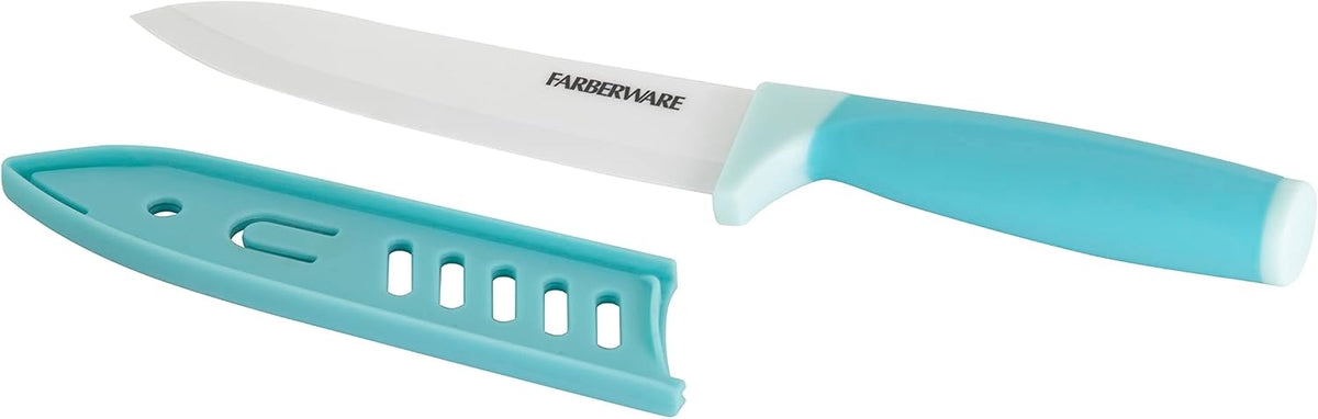 5-Inch Ceramic Utility Knife with Blade Cover, Red