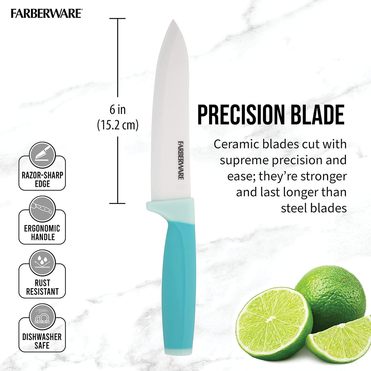 5-Inch Ceramic Utility Knife with Blade Cover, Red