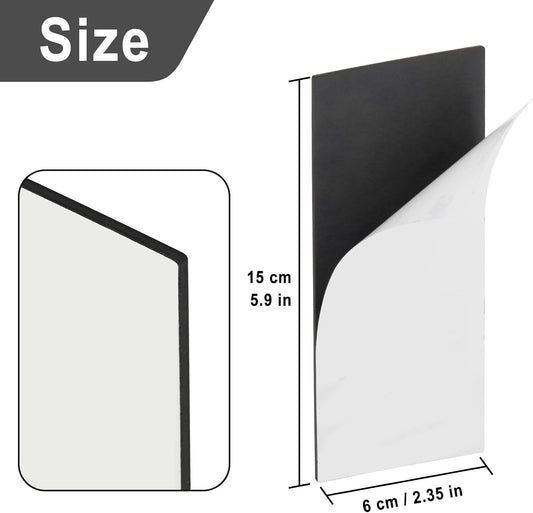 Magnetic Strips with Strong Adhesive Backing (5.9 x 2.35 inches) Magnetic Tape with Adhesive Backing Heavy Duty Magnet Strips for Refrigerator Whiteboard, Most Surface (150 x 60 x 2 mm, 2 pcs)