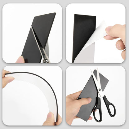 Magnetic Strips with Strong Adhesive Backing (5.9 x 2.35 inches) Magnetic Tape with Adhesive Backing Heavy Duty Magnet Strips for Refrigerator Whiteboard, Most Surface (150 x 60 x 2 mm, 2 pcs)