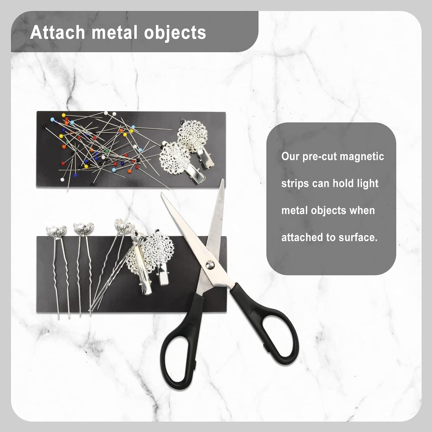 Magnetic Strips with Strong Adhesive Backing (5.9 x 2.35 inches) Magnetic Tape with Adhesive Backing Heavy Duty Magnet Strips for Refrigerator Whiteboard, Most Surface (150 x 60 x 2 mm, 2 pcs)