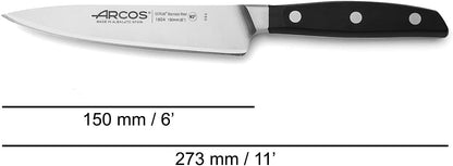 Arcos Forged Paring Knife 4 Inch Stainless Steel. Sharp Kitchen Knife for Peeling Fruits and Vegetables. Ergonomic Polyoxymethylene Handle and 100mm Blade. Series Manhattan. Color Black
