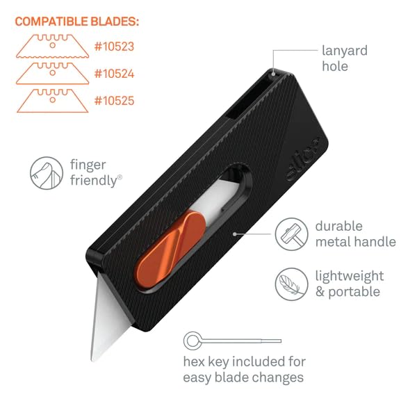 Slice Everyday Carry (EDC) Folding Knife | Heavy Duty Utility Knife | Modern Pocket Knife | Safe Ceramic Blade Lasting 11x Longer Than Metal | Compact and Convenient Box Cutter | 1 Pack