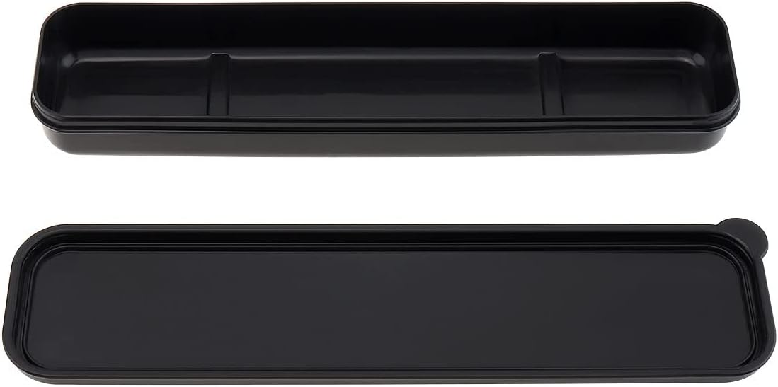 Portable Flatware Box Travel Tableware Storage Case, Simple Tableware Storage Box Case for Cutlery Kit, 9.64 x 2.32 inches (Black)