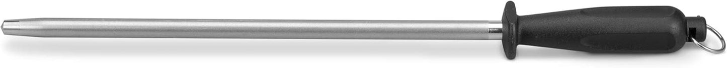 Professional Carbon Steel Black Knife Sharpening Steel, Black 12 Inch