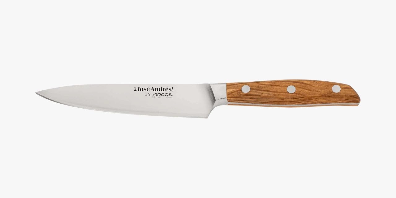 Arcos Jose Andres 10-Inch Fillet Knife Forged Meat Slicer | Professional NITRUM Stainless Steel Blade with Silk Edge | Ideal for Slicing Ham or Prosciutto | Ergonomic Holm Oak Wood Handle