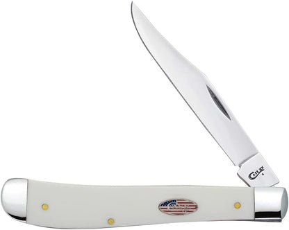 Case XX WR Pocket Knife Slimline Trapper 4 1/8 inches Closed, Made In USA (Black Synthetic)