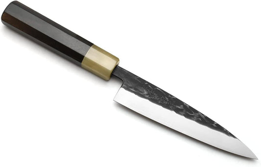 Yoshihiro High Performance SLD Kurouchi Petty Utility Knife Ebony Handle with Saya Cover (5.3"(135mm) & Saya)