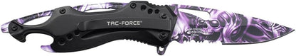 Tac-Force Folding Pocket Knife, 3.25-inch Serrated Blade, Orange Aluminum Handle, 7.75-inch Overall Length TF-705EM