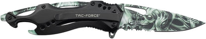 Tac-Force Folding Pocket Knife, 3.25-inch Serrated Blade, Orange Aluminum Handle, 7.75-inch Overall Length TF-705EM