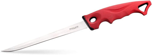 Rockland Guard Narrow Fillet Knife, 8 Inch Blade With Protective Sheath - Non-Slip Easy To Grip Handle, Tapered Flex Stainless Steel Blade.