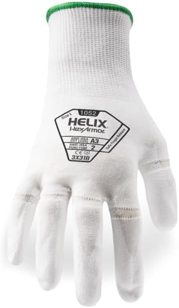 HexArmor Cut-Resistant Impact Protection Polyurethane Palm Knit Work Gloves | Helix® Core 3012