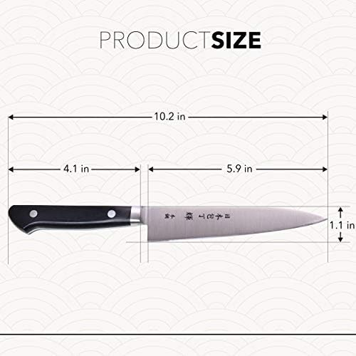 Kagayaki CarboNext Japanese Chef’s Knife, KC-1ES Professional Petty Knife, High Carbon Tool Steel Pro Kitchen Knife with Ergonomic Pakka Wood Handle, 4.7 inch