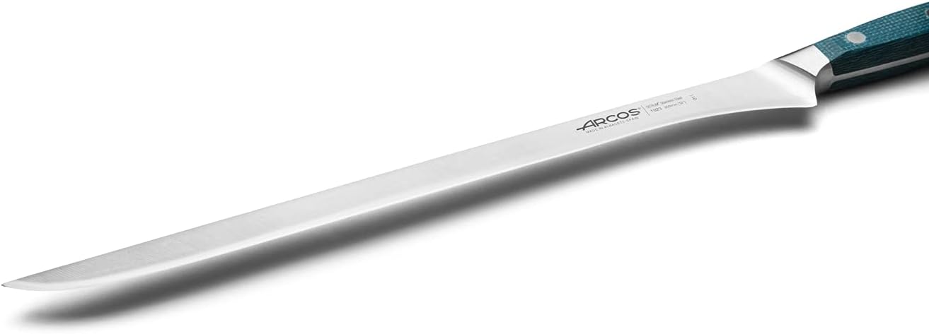 Arcos Forged Boning Knife in Nitrum Stainless Steel, Professional 6 Inch Butcher Knife for Removing Meat from Bones, Ergonomic Blue Handle, Brooklyn Series