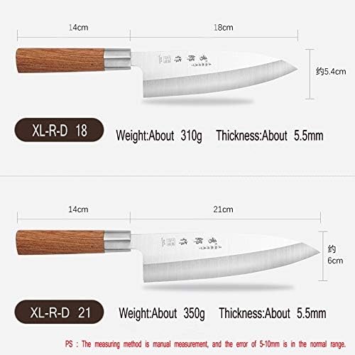 Japanese Deba Knife Fish Head Knife Salmon Knife Sashimi Sushi Cooking Knife (Blade Length 21cm)