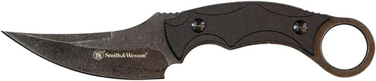 Smith & Wesson SW995 8.5in High Carbon S.S. Full Tang Karambit Knife with a 3.75in Clip Point Blade and Nylon Handle for Outdoor, Tactical, Survival and EDC