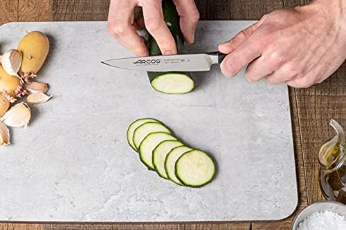 Arcos Forged Paring Knife 4 Inch Stainless Steel. Sharp Kitchen Knife for Peeling Fruits and Vegetables. Ergonomic Polyoxymethylene Handle and 100mm Blade. Series Manhattan. Color Black