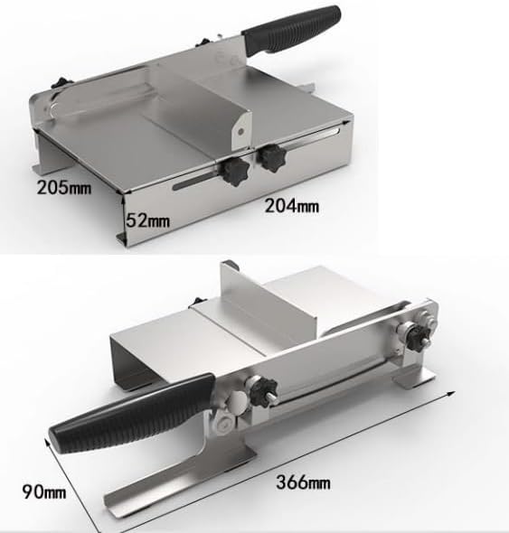 10inch Manual Meat Slicer - Heavy Duty Slicing Machine for Deli, Home, n BBQ - Frozen Meat Cleaver Knife Quick Prepare Ham, Bacon, Veggies, Herb, Root, Ginseng, Fish, Cheese, Ribs n Beef Jerky