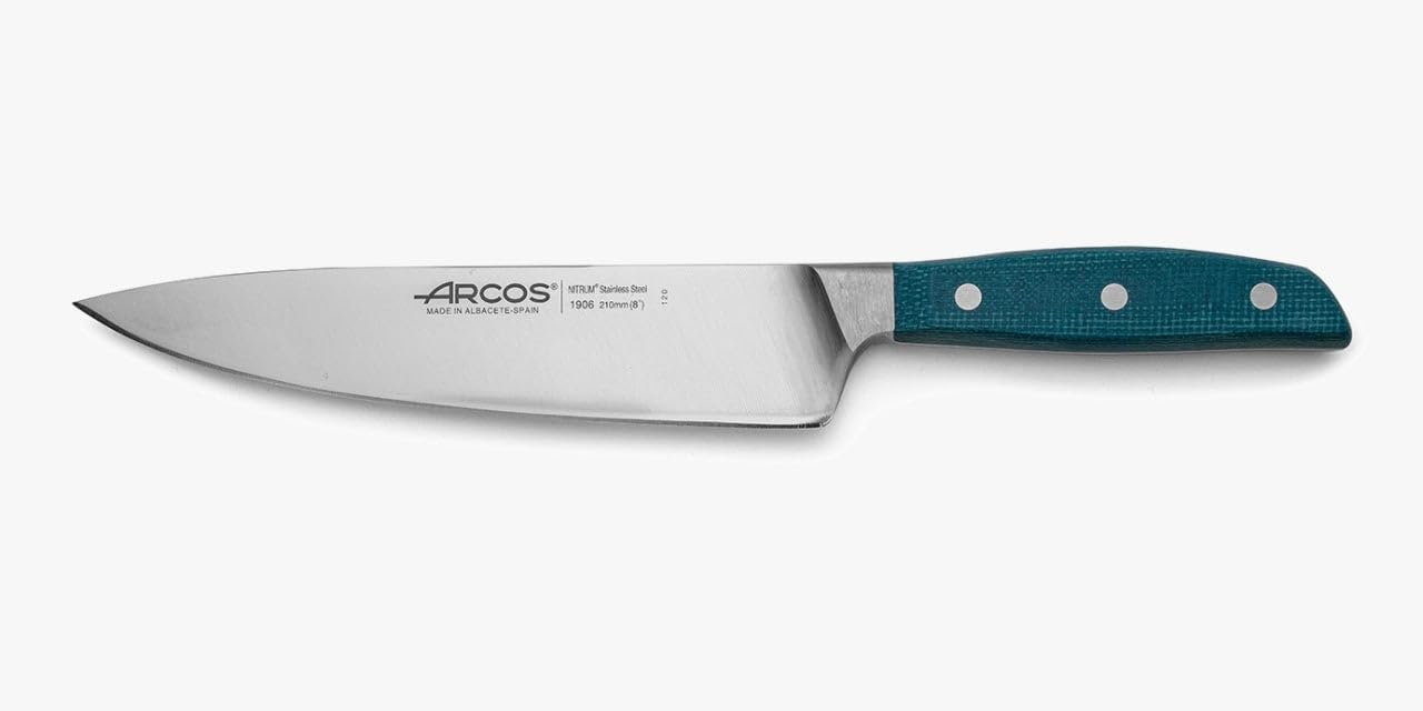 Arcos Forged Boning Knife in Nitrum Stainless Steel, Professional 6 Inch Butcher Knife for Removing Meat from Bones, Ergonomic Blue Handle, Brooklyn Series