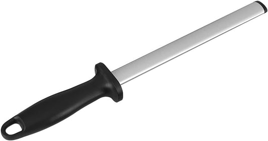 Professional Extra Fine Oval Knife Sharpener - 8 Inch Coated Honing Steel for Chefs - Honing Butcher Knives