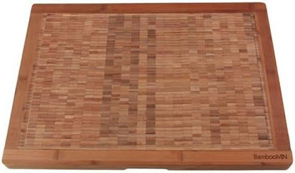BambooMN Premium Bamboo End Grain Kitchen Cutting Board Flat - 7" x 7" x 1" - 1 Piece