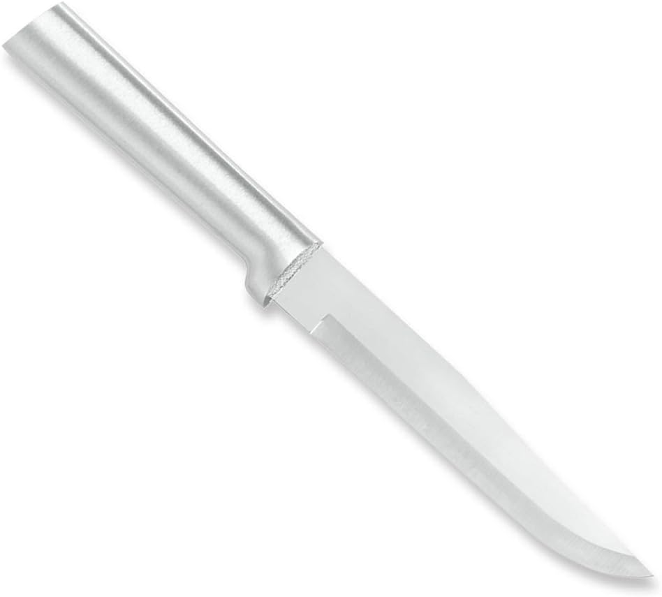 Rada Cutlery Stubby Butcher Knife (W206), 5.38" Stainless Steel Blade, Black Handle, Pack of 2