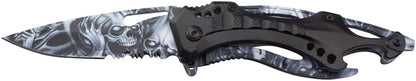 Tac-Force Folding Pocket Knife, 3.25-inch Serrated Blade, Orange Aluminum Handle, 7.75-inch Overall Length TF-705EM