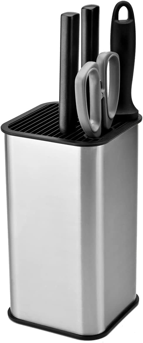 Kitchen Knife Holder,Stainless Steel Universal Knife Block Holder,Edge-Protect Knife Storage Organizer,Space-Saving Knife Storage Countertop, Slotless Knife Holder Storage for Kitchen Counter