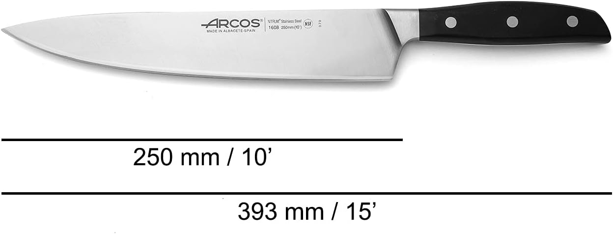 Arcos Forged Paring Knife 4 Inch Stainless Steel. Sharp Kitchen Knife for Peeling Fruits and Vegetables. Ergonomic Polyoxymethylene Handle and 100mm Blade. Series Manhattan. Color Black
