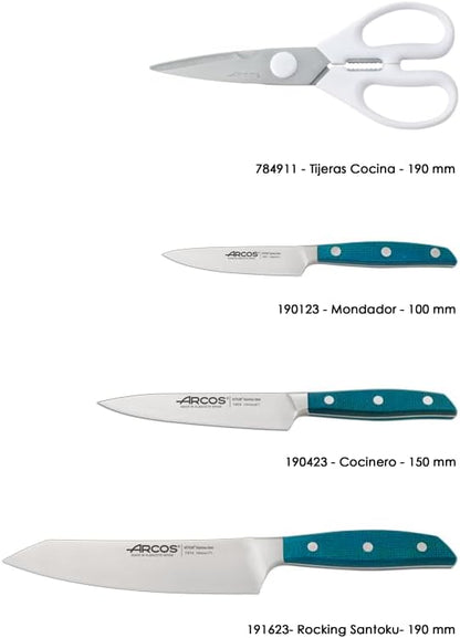Arcos Forged Boning Knife in Nitrum Stainless Steel, Professional 6 Inch Butcher Knife for Removing Meat from Bones, Ergonomic Blue Handle, Brooklyn Series