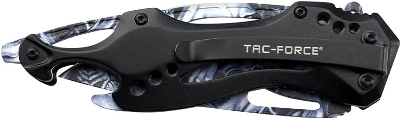 Tac-Force Folding Pocket Knife, 3.25-inch Serrated Blade, Orange Aluminum Handle, 7.75-inch Overall Length TF-705EM
