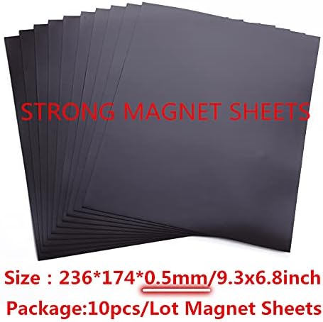 Briartw 10 Sheets Rubber Soft Magnet Sheet for Metal Cutting Dies Storage, Crafts Tool Scrapbooking Arts and Crafts Flexible Placement Mats, 3mm 6.85x5inches