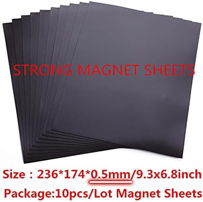 Briartw 10 Sheets Rubber Soft Magnet Sheet for Metal Cutting Dies Storage, Crafts Tool Scrapbooking Arts and Crafts Flexible Placement Mats, 3mm 6.85x5inches