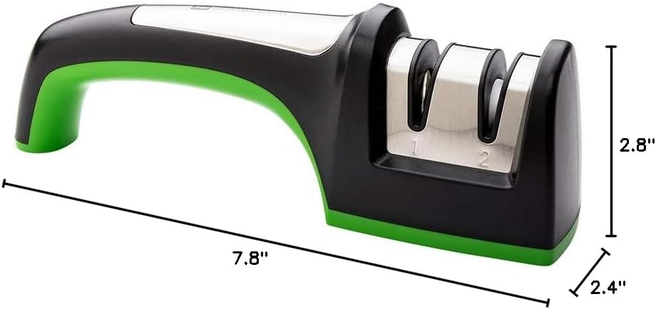 Restaurantware-Kitchen Tek 2-Stage Electric Knife Sharpener, 1 Straight-Edge Knife Sharpener With Diamond Grinding Wheel - 120 Voltage, Quick Sharpening, Gray Plastic, For Kitchen Knives