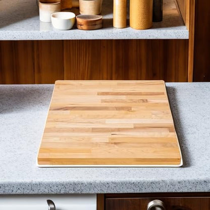 DuraSteel Solid Wood Table Top - 24 x 24 Butcher Block Countertop - Natural Maple Slab Wood Cutting Board for Kitchen Workbench Desk Top, Large Charcuterie Boards Counter Round Chopping Wooden Bamboo